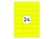 Etiket 70x37mm Fluor Geel 100 Vel