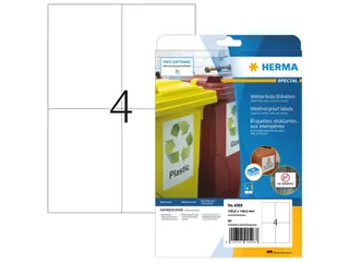 HERMA 4598 Weerbestendige Inkjet-etiket A4 105x148mm Wit 40 stuks - 1