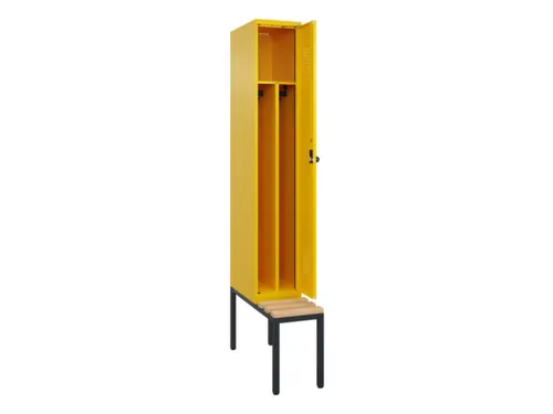 locker met bank,voor scheiding van kleding,HxBxD 2120x300x815mm,1vak