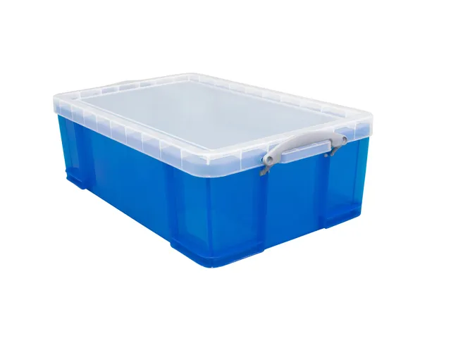 Opbergbox Really Useful 50 liter 710x440x230mm transparant blauw