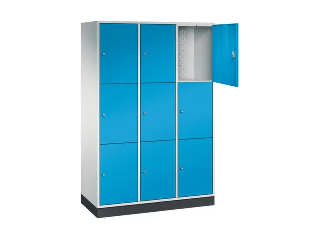 grootvolume-lockersysteem,RAL 7035/RAL 5012,HxBxD 1950x1220x500mm