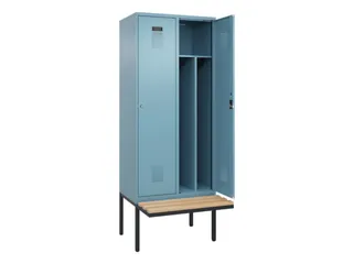 locker met bank,voor scheiding van kleding,HxBxD 2120x800x815mm,2vak - 1