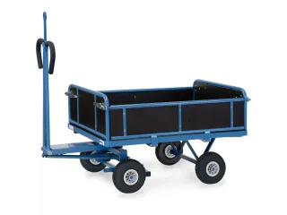 Handtrekwagen 6453PZ 450kg 1140x740mm hout polyurethaan trekoog - 1