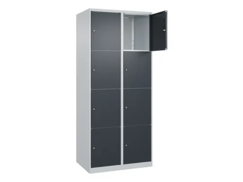 lockerkast,HxBxD 1850x800x500mm,2x4vakken,vak B 400mm,cil.-slot