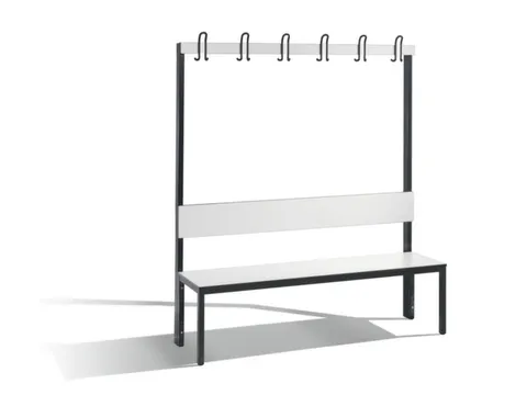 omkleedbank,HxLxD 1650x1500x407mm,HPL wit,frame staal RAL7021