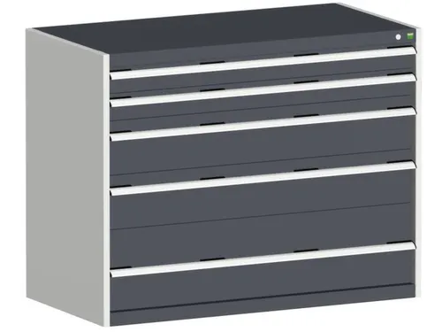 ladekast 1000x1300x750mm 5laden zware lasten RAL7035 front RAL7016