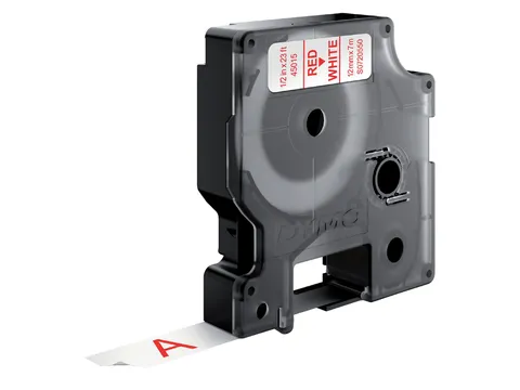 Labeltape Dymo LabelManager D1 polyester 12mm rood op wit