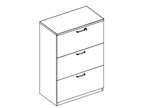 Hangmappenkast Hxbxd 1070x800x445mm 3 Laden Mp-Lichtgrijs