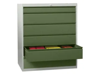 ladekast HxBxD 1200x1023x600mm 6laden slot RAL7035 front RAL6011 - 2