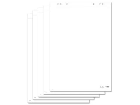 Flipoverblok Sigel 80g 68x98cm blanco, 5 sets a 20 vel met perforatie