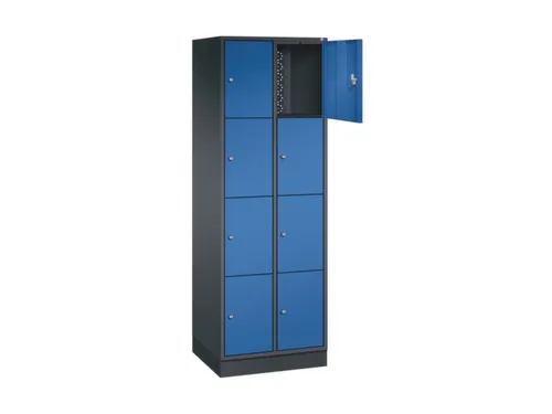 lockerkast,HxBxD 1950x620x500mm,2x4vakken,cil.-slot,sokkel