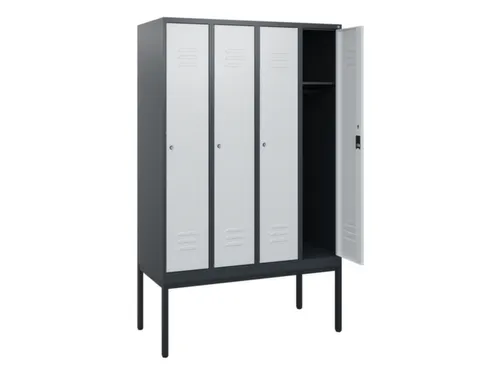 locker,HxBxD 1950x1200x500mm,4vak,vak B 300mm,cil.-slot,voetonderstel