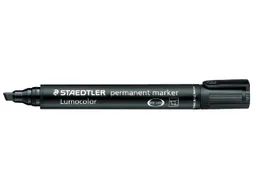 Viltstift Staedtler Lumocolor 350 permanent beitelpunt 2-5mm zwart