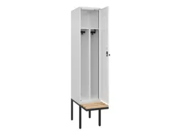 locker met bank,voor scheiding van kleding,HxBxD 2120x400x815mm,1vak