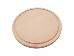 Emga Snijplank Hout rond met geul 28cm