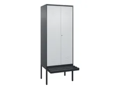 PBM-locker met bank,HxBxD 2120x800x815mm,2vak,vak B 400mm,cil.-slot