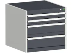 ladekast HxBxD 600x650x650mm 4laden romp RAL7035 front RAL7016