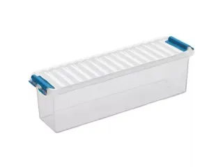 Q-line opbergbox 1,3L transparant blauw - 27x8,4x9cm - 1