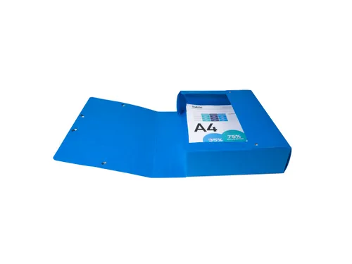 Klasseerdoos glansk. rug 80mm A4 blauw