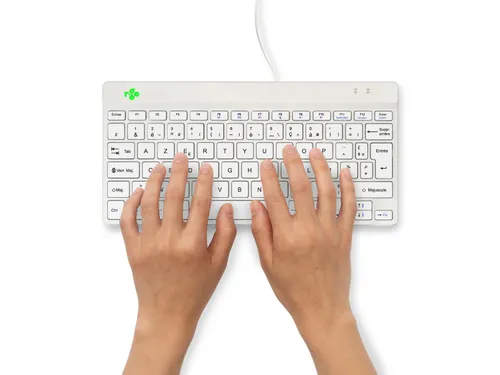 Ergonomisch toetsenbord R-Go Compact Break AZERTY (FR) Wit bedraad