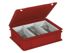 Euronormkoffer Indeling Bestek Pe Scharnierdeksel 130x400x300mm Rood