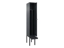 locker met bank,voor scheiding van kleding,HxBxD 2120x300x815mm,1vak