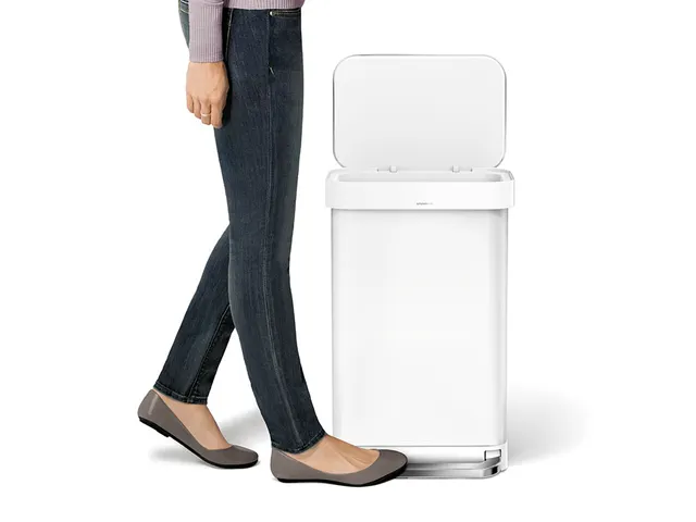 Pedaalemmer Rectangular Met Liner Pocket 45 Liter Wit Rvs