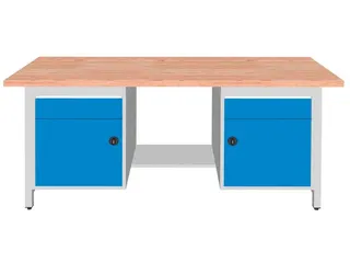 werkbank,HxBxD 860x2000x750mm,onderstel RAL3003,fronten RAL3003 - 1
