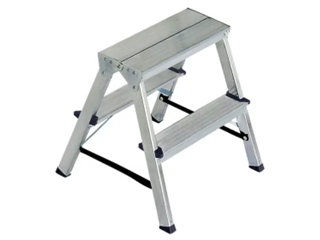 double échelle en aluminium,double face,2x2marche(s),estrade H 0,43m