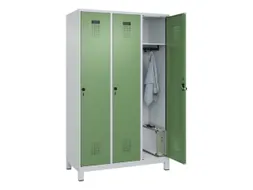locker,HxBxD 1950x1200x500mm,3vak,vak B 400mm,draaigrendel,voeten