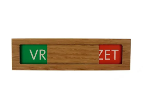 Premium Schuifbord Houtlook Vrij Bezet Groen Rood 150x40mm