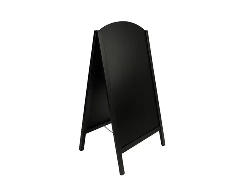 BRASQ dubbelzijdig Krijtstoepbord Elegance 70x130cm Zwart