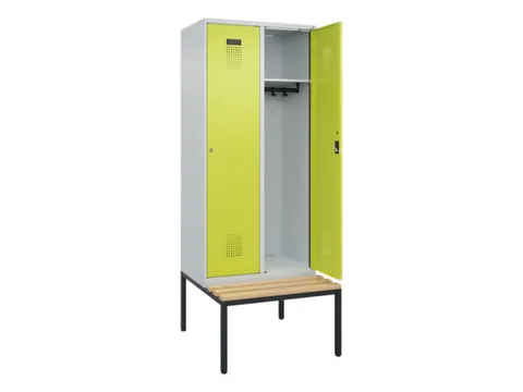 locker met bank,HxBxD 2120x800x815mm,2vak,vak B 400mm,cilinderslot