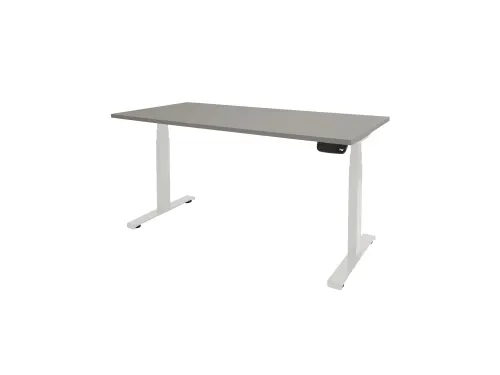 Dextro Plus Zit-sta Bureau Elektrisch 140x80 Licht Grijs 25mm Wit