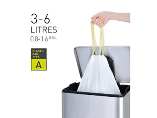 Afvalzak EKO MDPE type A met trekband 35x40cm 3-6L wit - 1