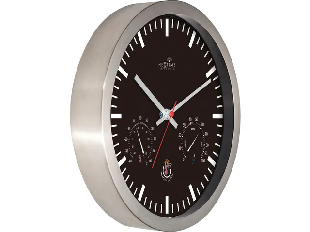 Horloge murale NeXtime RC Ø25cm aluminium noir