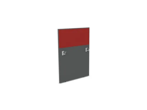 baliepaneel,v. bureau,aanbouw links,B 800mm,MS-donkergrijs,BN4011-rood