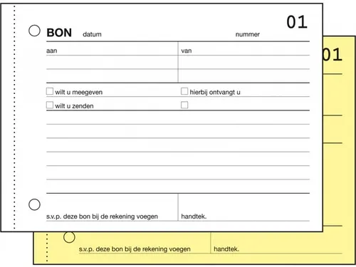 Bonboekje Sigel Expres A6 met carbon blok a 2x50 blad