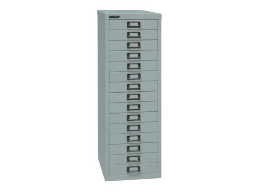 kantoor-ladekast HxBxD 857x278x380mm 15 laden romp zilverkleurig staal