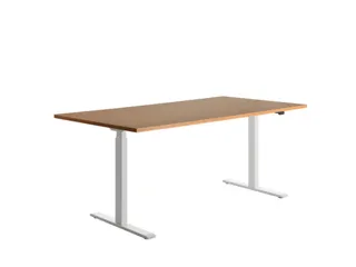 Elektrisch ihv bureau,HxBxD 700-1200x1800x800mm,blad beuken,T-voet wit - 2