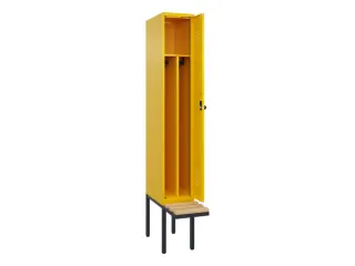locker met bank,voor scheiding van kleding,HxBxD 2120x300x815mm,1vak - 1