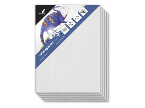 Canvaspaneel Kangaro 13x18 cm set 5 stuks 3mm board 280gr katoen 3x pr