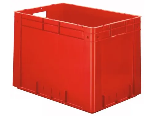 Euronorm Stapelkrat 420x600x400mm 80l Wanden/Bodem Gesloten Rood