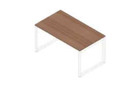 bureau,HxBxD 730x1400x800mm,blad canaletto-hout,sledeframe wit