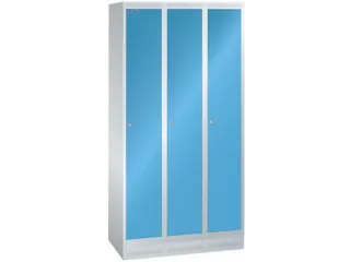garderobekast,HxBxD 1800x900x500mm,3vak,vak B 300mm,cil.-slot,sokkel - 1
