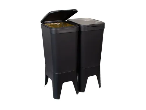 Duurzame afvalbak BonTon CircuBin 40 Liter Antraciet Deksel