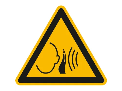 waarschuwingsbord,v. binnen/buiten,Waarschuwing voor plotseling geluid