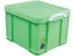 Boîte de rangement 35 Litres Vert Néon + poignées