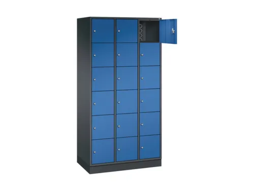 lockerkast,HxBxD 1950x920x500mm,3x6vakken,cil.-slot,sokkel