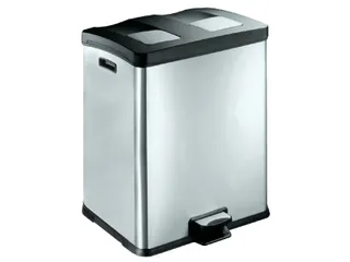 Afvalbak Rejoice EKO 2x30 Liter met kunststof binnenbak RVS - 1